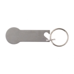 Porte-clés avec ouvre-bouteille et pièce en acier Multifunction couleur argenté deuxième vue