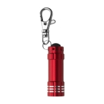 Porte-clés en aluminium avec lampe 3 LED blanches et mousqueton Torch couleur rouge deuxième vue