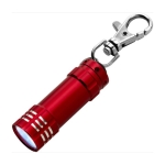 Porte-clés en aluminium avec lampe 3 LED blanches et mousqueton Torch couleur rouge troisième vue
