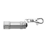 Porte-clés en aluminium avec lampe 3 LED blanches et mousqueton Torch couleur argenté première vue