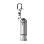 Porte-clés en aluminium avec lampe 3 LED blanches et mousqueton Torch couleur argenté deuxième vue