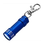 Porte-clés en aluminium avec lampe 3 LED blanches et mousqueton Torch couleur bleu roi deuxième vue