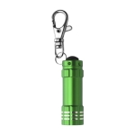 Porte-clés en aluminium avec lampe 3 LED blanches et mousqueton Torch couleur vert clair première vue