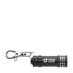 Porte-clés en aluminium avec lampe 3 LED blanches et mousqueton Torch avec zone d'impression