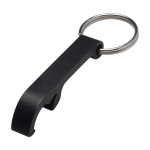 Porte-clés décapsuleur en métal brillant avec logo Functional couleur noir deuxième vue