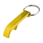 Porte-clés décapsuleur en métal brillant avec logo Functional couleur jaune troisième vue