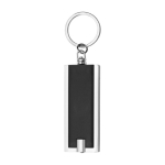 Porte-clés promotionnel en plastique coloré à lampe torche LED Light couleur noir première vue