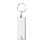 Porte-clés promotionnel en plastique coloré à lampe torche LED Light couleur blanc première vue