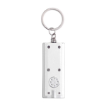 Porte-clés promotionnel en plastique coloré à lampe torche LED Light couleur blanc deuxième vue