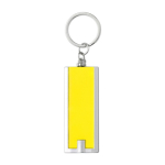 Porte-clés promotionnel en plastique coloré à lampe torche LED Light couleur jaune première vue