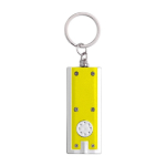 Porte-clés promotionnel en plastique coloré à lampe torche LED Light couleur jaune deuxième vue