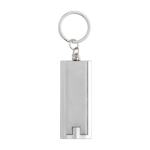 Porte-clés promotionnel en plastique coloré à lampe torche LED Light couleur argenté première vue