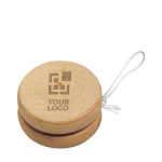 Yo-yo publicitaire en bois avec logo imprimé ou gravé couleur bois avec zone d'impression