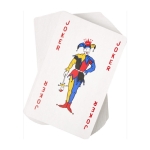 Jeu de 54 cartes en français dans boîte de présentation à offrir Joker couleur transparent septième vue