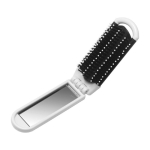 Brosse pliante de poche avec miroir tout-en-un BrushView couleur blanc quatrième vue
