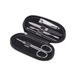 Set de manucure dans un coffret arrondi avec 5 accessoires Deluxe couleur noir cinquième vue