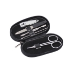 Set de manucure dans un coffret arrondi avec 5 accessoires Deluxe couleur noir septième vue