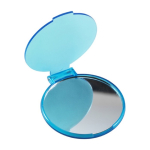 Miroir de poche publicitaire pas cher en plastique BasicStyle couleur bleu ciel troisième vue