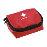 Trousse de secours en polyester avec fermeture éclair Crisis couleur rouge troisième vue