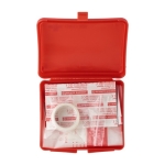 Trousse de secours en boîte en plastique rouge pour la publicité Basic couleur rouge deuxième vue