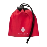 Trousse de secours avec fermeture à cordon et 10 accessoires Bag couleur rouge troisième vue