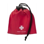 Trousse de secours avec fermeture à cordon et 10 accessoires Bag couleur rouge quatrième vue
