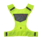 Gilet jaune en filet réfléchissant avec trois lumières couleur jaune fluorescent troisième vue