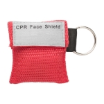 Masque de réanimation plié dans un sac avec porte-clés CRP couleur rouge deuxième vue