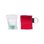 Masque de réanimation plié dans un sac avec porte-clés CRP couleur rouge cinquième vue