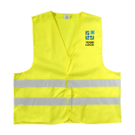 Gilet haute visibilité en polyester jaune ou orange, taille M couleur jaune fluorescent avec zone d'impression