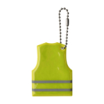 Porte-clés économique en forme de gilet réfléchissant en PVC Visible couleur jaune fluorescent première vue