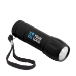 Lampe torche personnalisée avec dragonne Illuminate couleur noir avec zone d'impression