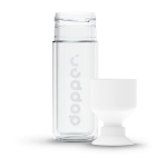 Gourde verre personnalisée avec gobelet Dopper Glass Insulated 450 ml couleur transparent troisième vue