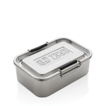 Lunch box en acier inoxydable recyclé 1L et fermeture à clip Recycled avec zone d'impression