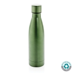 Élégante gourde métallique en acier recyclé 500 ml Lane Recycled couleur vert foncé