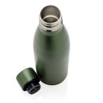 Élégante gourde métallique en acier recyclé 500 ml Lane Recycled couleur vert foncé quatrième vue