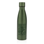 Élégante gourde métallique en acier recyclé 500 ml Lane Recycled couleur vert foncé