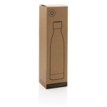 Élégante gourde métallique en acier recyclé 500 ml Lane Recycled couleur vert foncé deuxième vue avec boîte