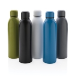 Gourde publicitaire hermique en acier recyclé 500 ml Nomad Recycled couleur bleu vue générale