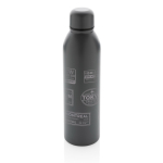 Gourde publicitaire hermique en acier recyclé 500 ml Nomad Recycled couleur gris foncé vue avec logo