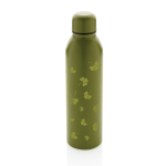 Gourde publicitaire hermique en acier recyclé 500 ml Nomad Recycled couleur vert militaire vue avec logo