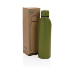 Gourde publicitaire hermique en acier recyclé 500 ml Nomad Recycled couleur vert militaire vue avec boîte