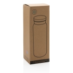 Gourde en acier recyclé avec bouchon original 600 ml Land Recycled couleur blanc deuxième vue avec boîte