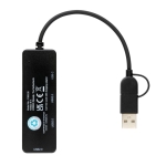 Hub USB fabriqué en plastique recyclé à personnaliser Recycled couleur noir troisième vue