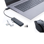 Hub USB fabriqué en plastique recyclé à personnaliser Recycled couleur noir quatrième vue