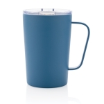 Tasse isotherme en acier recyclé avec anse 420ml Premium Recycled couleur bleu deuxième vue