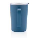 Tasse isotherme en acier recyclé avec anse 420ml Premium Recycled couleur bleu troisième vue