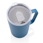 Tasse isotherme en acier recyclé avec anse 420ml Premium Recycled couleur bleu cinquième vue