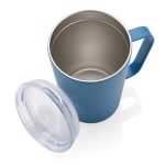 Tasse isotherme en acier recyclé avec anse 420ml Premium Recycled couleur bleu sixième vue