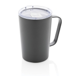 Tasse isotherme en acier recyclé avec anse 420ml Premium Recycled couleur gris foncé septième vue